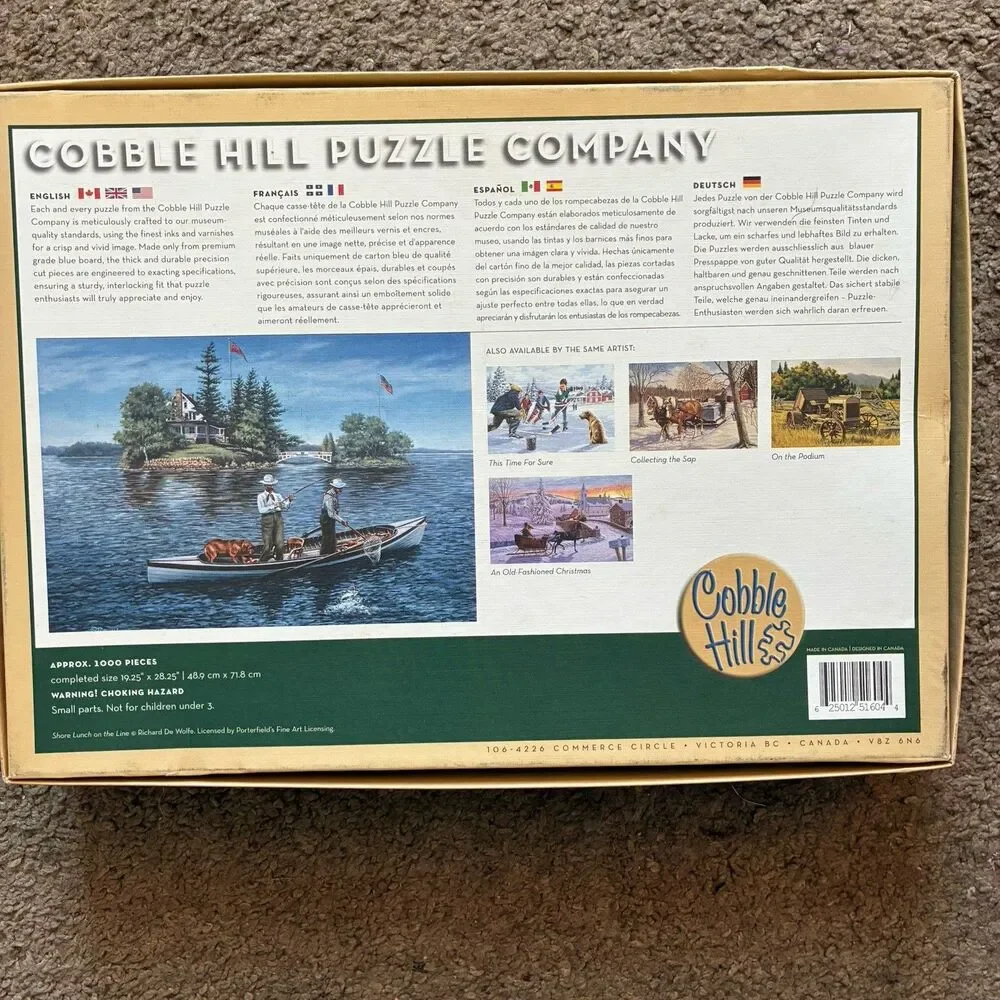 Jigsaw Puzzle Lot of 3 Fishing, Soda Brands, Vintage Christmas 1000 Pieces